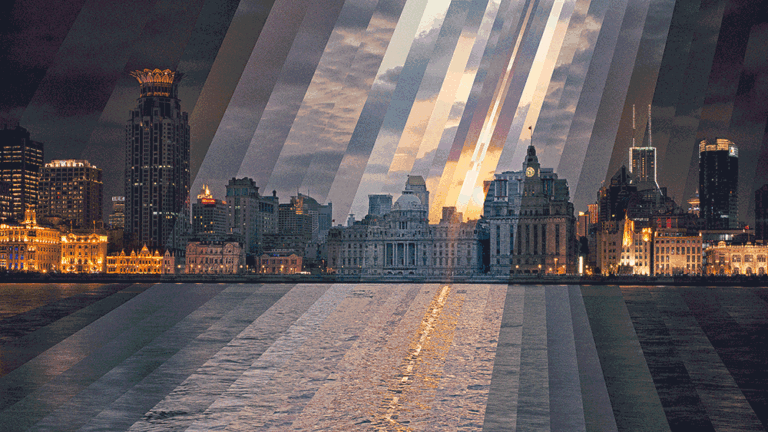 Sunset at the Bund, Shanghai, from the series Time is a Dimension